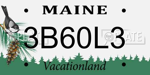 3B60L3 Maine License Plate