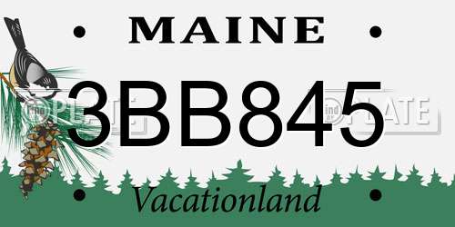 3BB845 Maine License Plate