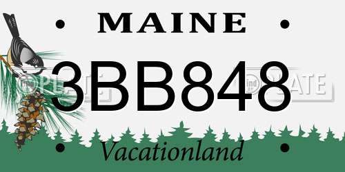 3BB848 Maine License Plate