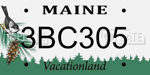 3BC305 Maine License Plate