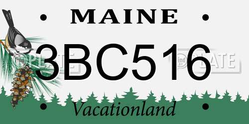3BC516 Maine License Plate