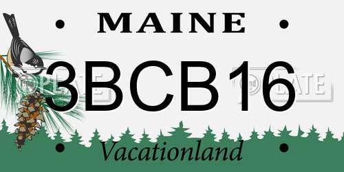 3BCB16 Maine License Plate