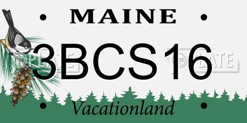 3BCS16 Maine License Plate