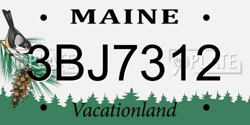 3BJ7312 Maine License Plate