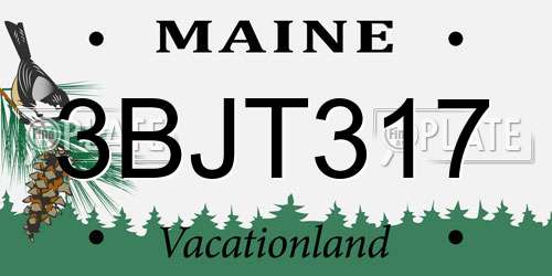 3BJT317 Maine License Plate