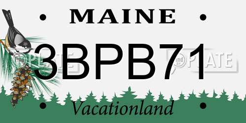 3BPB71 Maine License Plate