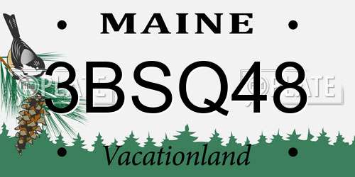 3BSQ48 Maine License Plate