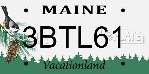 3BTL61 Maine License Plate
