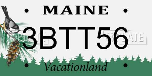 3BTT56 Maine License Plate
