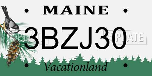 3BZJ30 Maine License Plate
