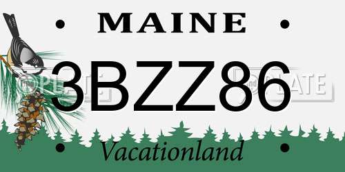 3BZZ86 Maine License Plate