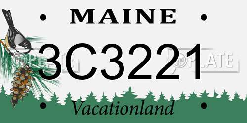 3C3221 Maine License Plate
