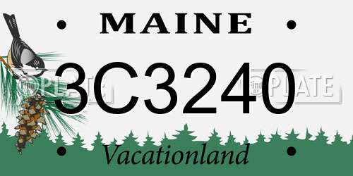 3C3240 Maine License Plate