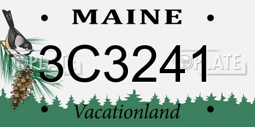 3C3241 Maine License Plate