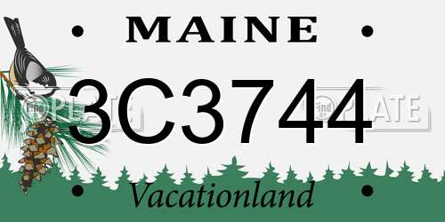 3C3744 Maine License Plate