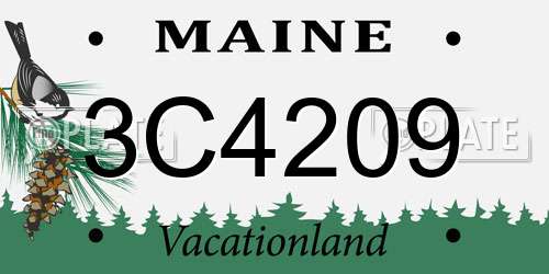 3C4209 Maine License Plate