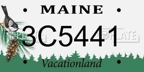 3C5441 Maine License Plate