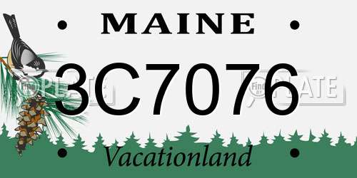 3C7076 Maine License Plate