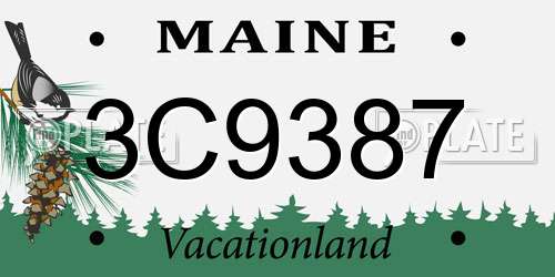 3C9387 Maine License Plate