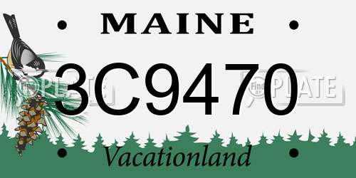3C9470 Maine License Plate