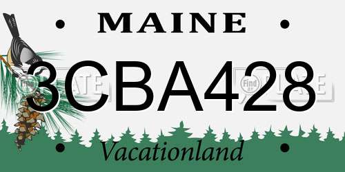 3CBA428 Maine License Plate