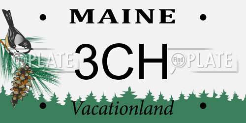 3CH Maine License Plate