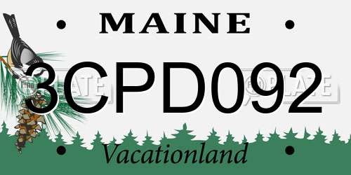 3CPD092 Maine License Plate