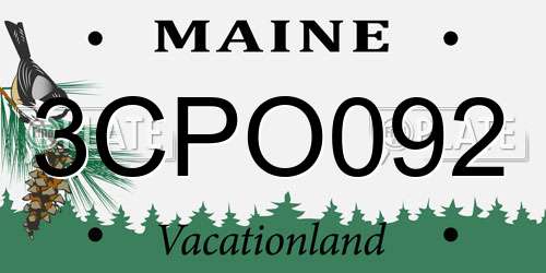 3CPO092 Maine License Plate