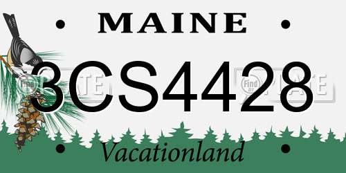 3CS4428 Maine License Plate