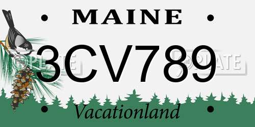 3CV789 Maine License Plate