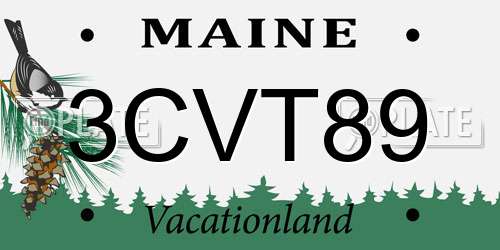 3CVT89 Maine License Plate