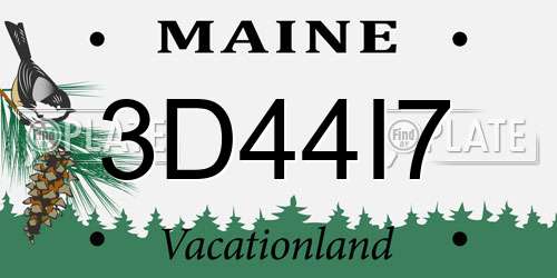 3D44I7 Maine License Plate