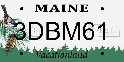 3DBM61 Maine License Plate