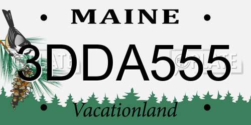 3DDA555 Maine License Plate