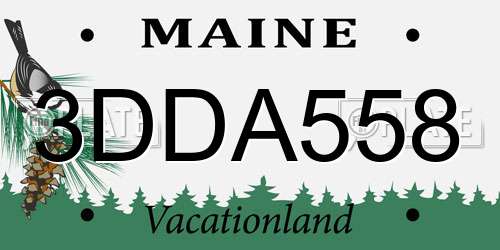 3DDA558 Maine License Plate
