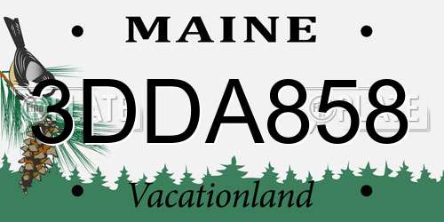 3DDA858 Maine License Plate
