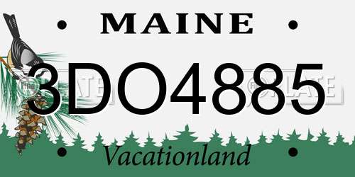 3DO4885 Maine License Plate