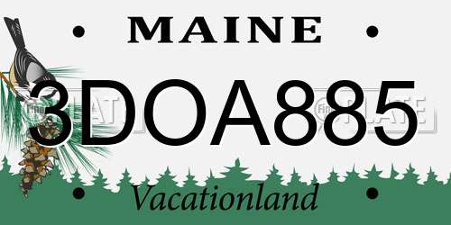 3DOA885 Maine License Plate