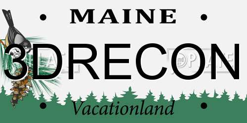 3DRECON Maine License Plate
