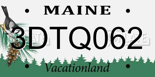 3DTQ062 Maine License Plate