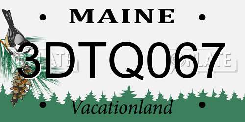 3DTQ067 Maine License Plate