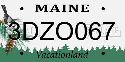 3DZO067 Maine License Plate