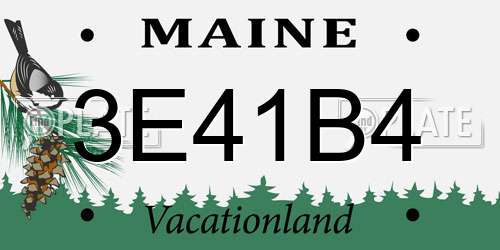 3E41B4 Maine License Plate