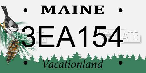 3EA154 Maine License Plate