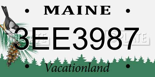 3EE3987 Maine License Plate