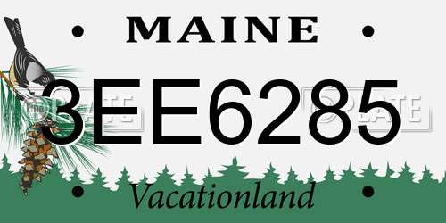 3EE6285 Maine License Plate