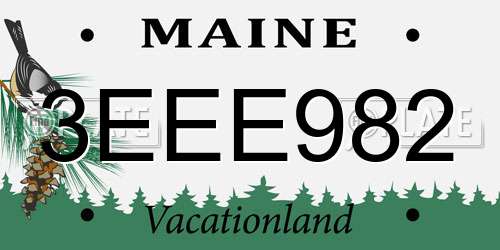 3EEE982 Maine License Plate