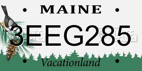 3EEG285 Maine License Plate