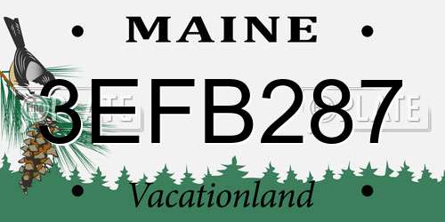 3EFB287 Maine License Plate