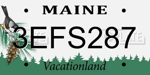 3EFS287 Maine License Plate